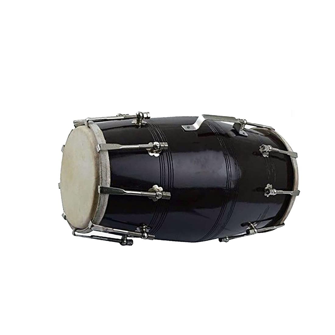 KHALSA MUSICAL INSTRUMENTS - Fabriqué en Inde – Dholak musical indien professionnel en bois avec sac de transport, écrous et boulons