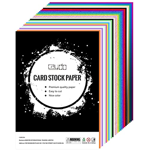 Caydo 50 Sheets Assorted Cardstock Paper, Including Glitter Paper Metallic Foil Paper and Colored Craft Card Stock for Party Wedding Decor Gift Box Scrapbook Origami (A4 Size)