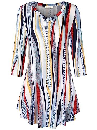 BAISHENGGT Women's V Neck 3/4 Sleeve Tunic Tops...