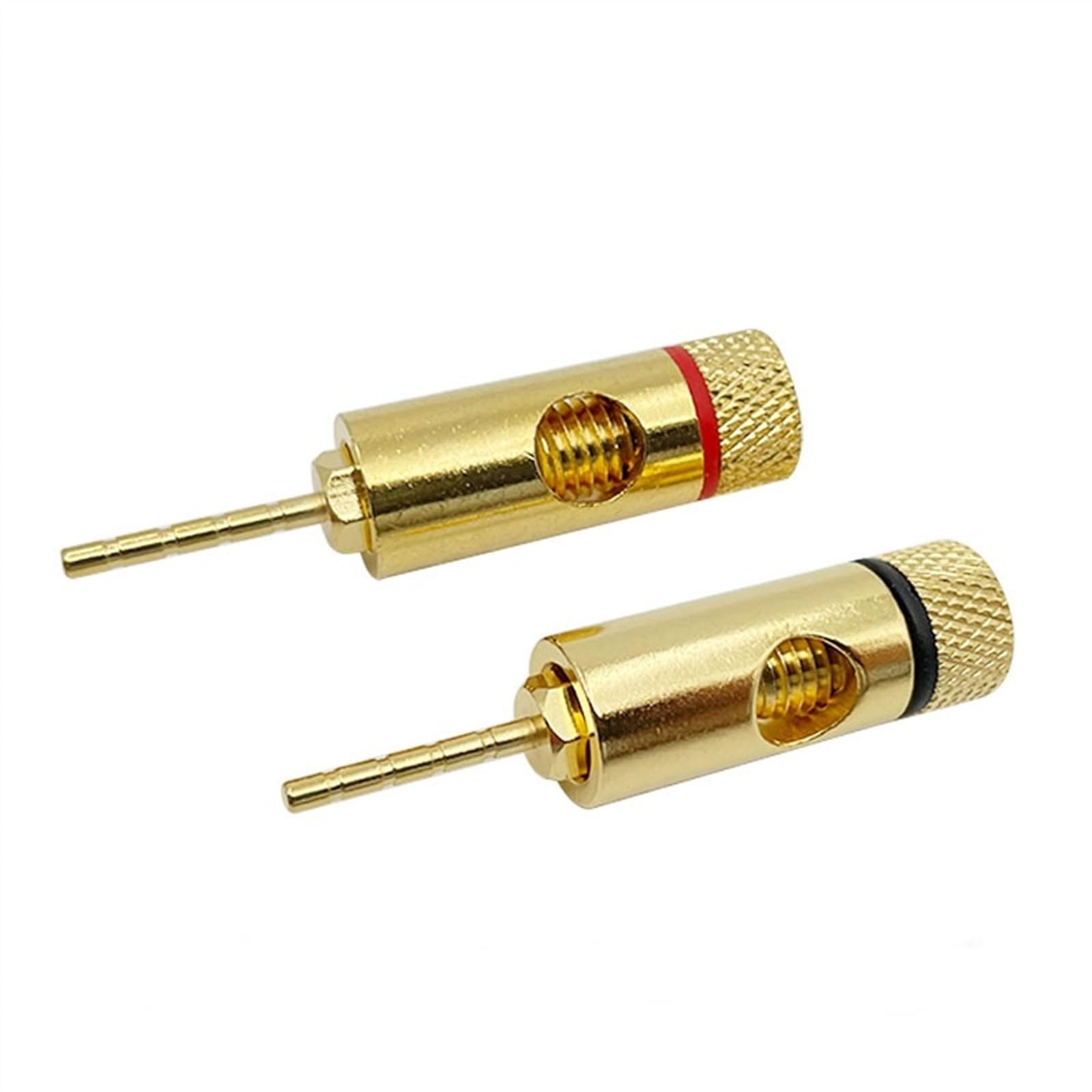 Adaptateur de fiche Banane à Broche Droite en cuivre plaqué Or, 8 pièces, Broches de 2mm, bornes Banane, fiches de Haut-Parleur, connecteur de câblage(8 Red)