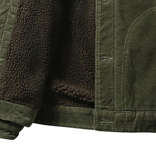 JEsilunmaMY Men's Sherpa Lined Corduroy Cotton Jacket Button Down Lapel Shirt Fleece Jackets Warm Winter Padded Coats4