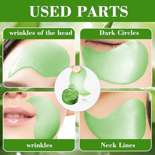 Parches de Ojos de Aloe Vera 60 Piezas, Parches Ojos Bolsas y Ojeras, Parches de Colageno, Parches Contorno de Ojos, Antiojeras, Anti Edad, Hinchazón, Quitar Bolsas de Ojos - imagen 7