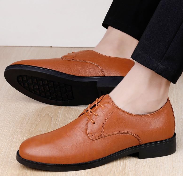 Men's Business Wingtip Lace Up Dress Shoes Mens Breathable Comfortable Fashion Luxury Oxford Shoes Pointed Toe Low Top Leather Dress Shoes3
