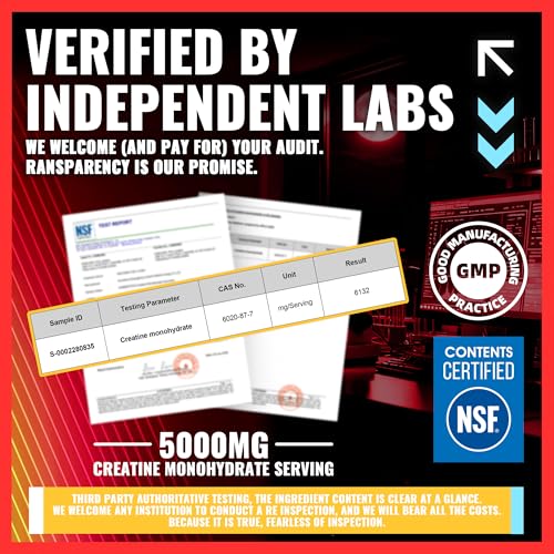 Image of NSF Certified Creatine Gummy 5g - Creatine Monohydrate Gummies - Pre-Workout Energy & Muscle Growth Support for Men & Women | Strawberry Orange Electrolyte Gummies (135 Count)
