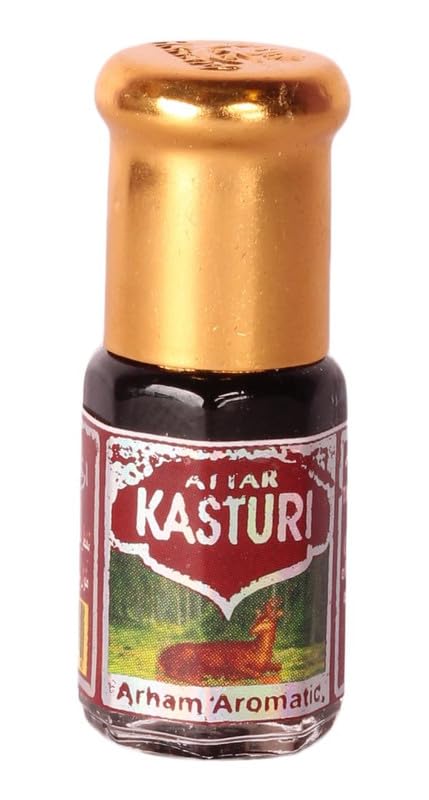 Image of Original Kasturi Roll On Perfume, Traditional Musk Fragrance | Kasturi Arham Macca Perfumery Attar, Kasturi Perfume Attar Blends For Men And Women (Unisex - Musk) 3ml (Pack Of 1)