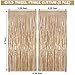 Champagne Tinsel Foil Fringe Curtain, 2 Pack 3.3 x 8.2 Ft Metallic Glitter Curtains Backdrop Streamers, Champagne Backdrop for Birthday Bachelorette Photo Booth Party Decorations