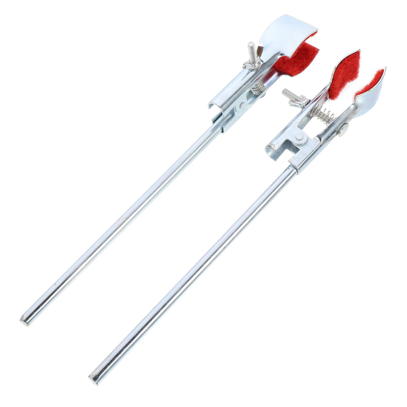FUNOMOCYA 2pcs Flask Clamp Lab Stand Clamps Clamp Laboratory Flask Clip Lab Clamp Holder Laboratory Clip Supplies Lab Test Tube Condenser Tube Clamp Holder Prong Silver Carbon Steel