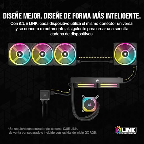 Miniatura 5 de Corsair iCUE Link QX140 RGB RGB de Cúpula Magnética de 140mm Ventilador - Blanco