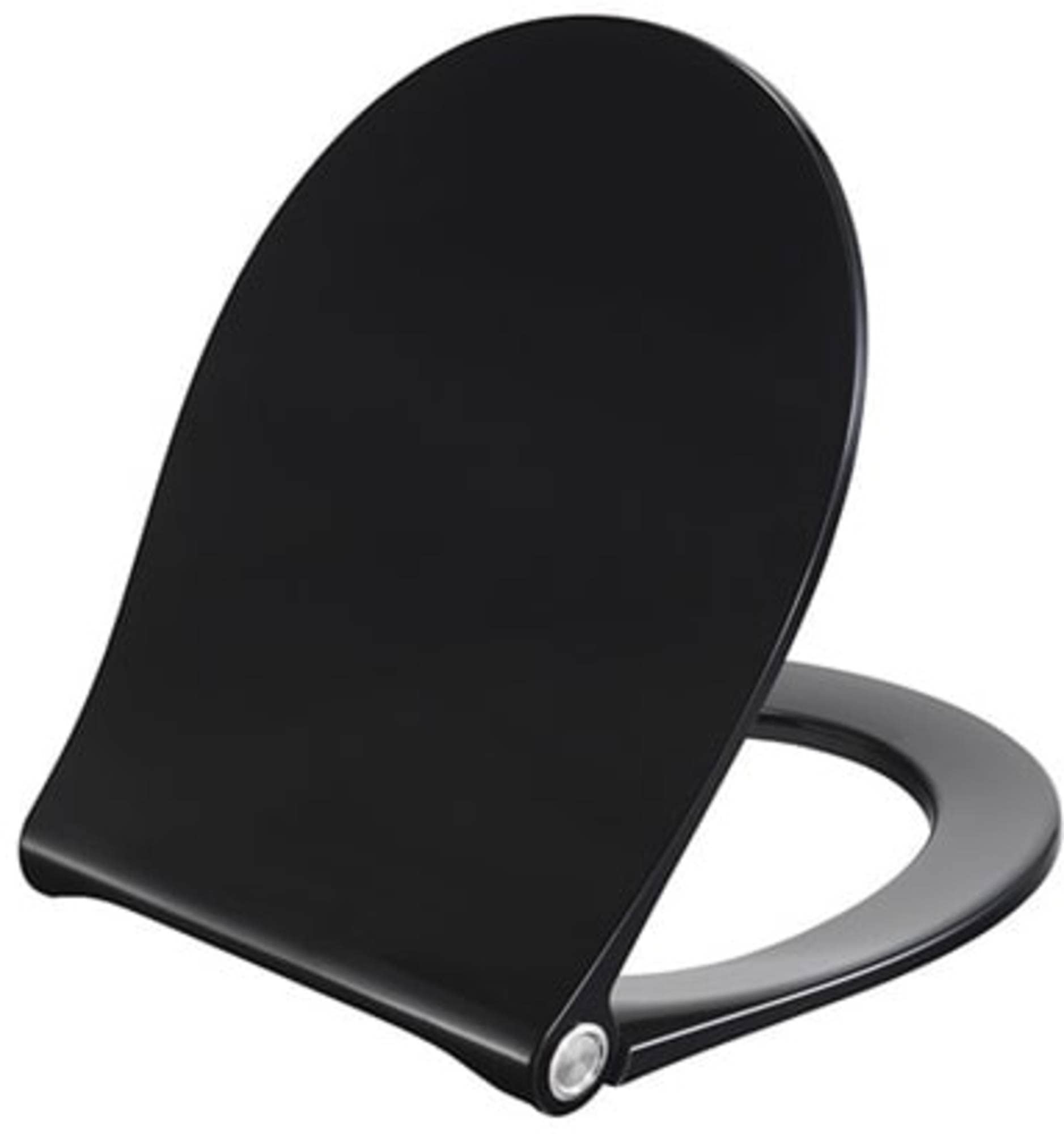 Pressalit WC-Sitz 970001-BL6999 schwarz, Universal-Kippankerscharnier D06, Edelstahl, lift-off, mit Deckel, Absenkautomatik