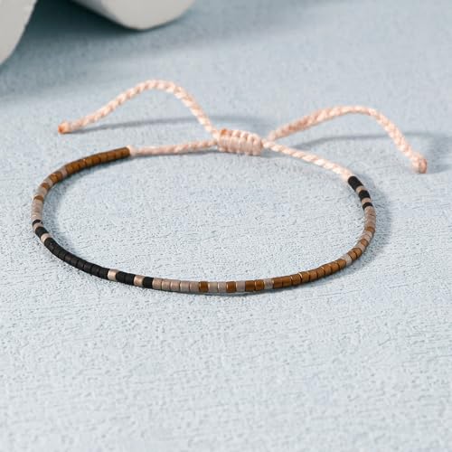 Image of KELITCH Boho Women Crystal Shell Beaded Friendship Bracelets Handmade Strand Bracelet Bangles Jewelry
