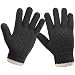 LETHMIK Unique Cuff Winter Gloves Womens Solid Color Warm Knitted Thick Gloves Black