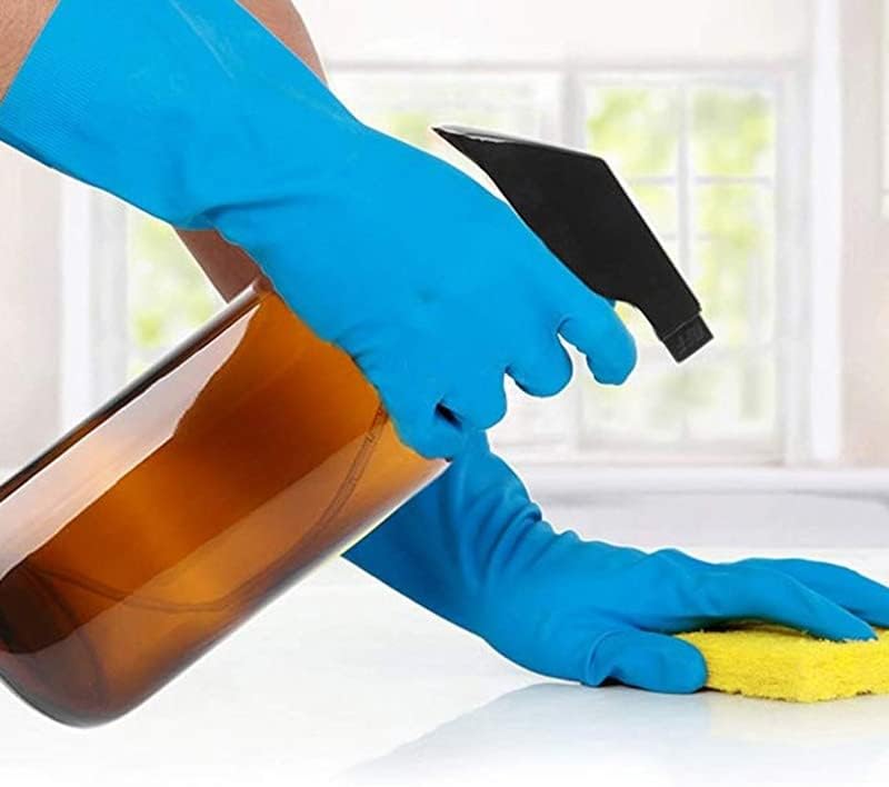 Miniatura 4 de Paquete de 4 botellas de agua recargables de plástico PET ámbar de 16 onzas con gatillo negro y bomba dispensadora de jabón, rociador vacío, niebla