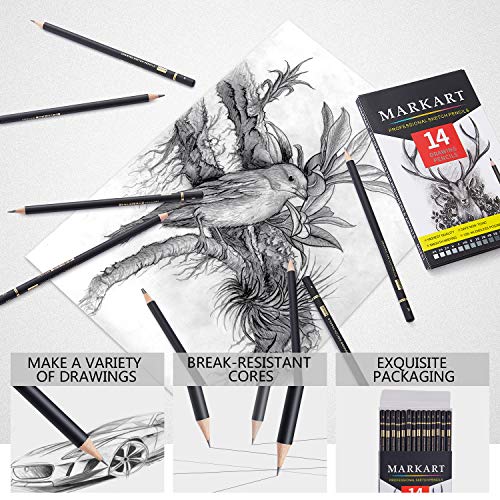 Markart DE-PEN-11H-1104 Professional Drawing Sketching Pencil Set - 14 Pieces,Graphite,(12B - 4H), Ideal For Drawing Art, Sketching, Shading, Artist Pencils thumb #3