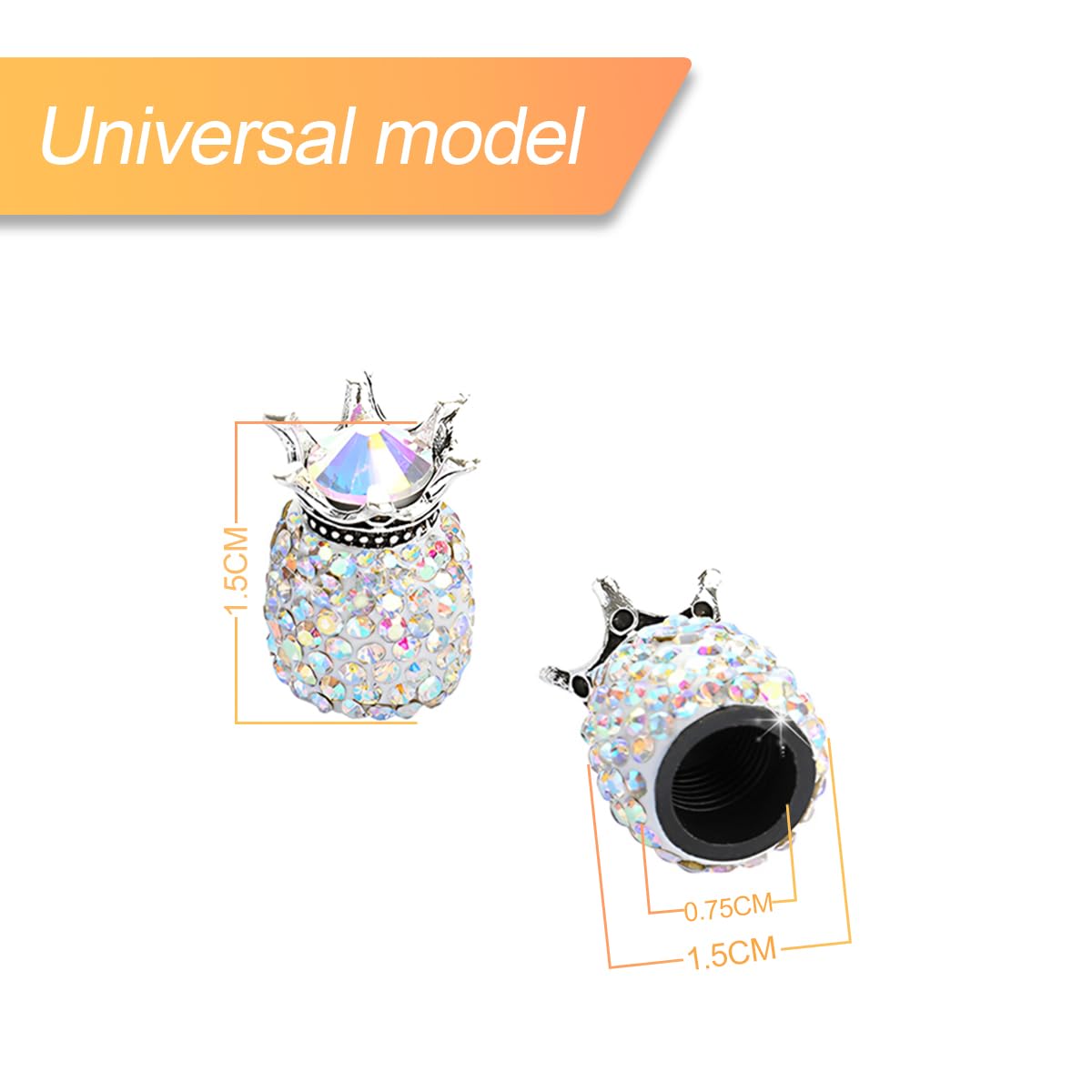 Tappi Valvole Con Strass Set Di 4 Tappi Antipolvere Per Valvole Pneumatici – Brillanti, Pratici, Per Auto, Bici E Camion Tappi Universali Per Gomme
