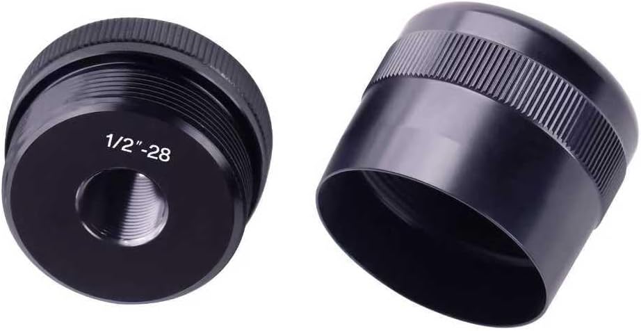 1/2"-28 Threaded Aluminum End Caps (Black) 1/2"-28 Threading for Secure Attachment