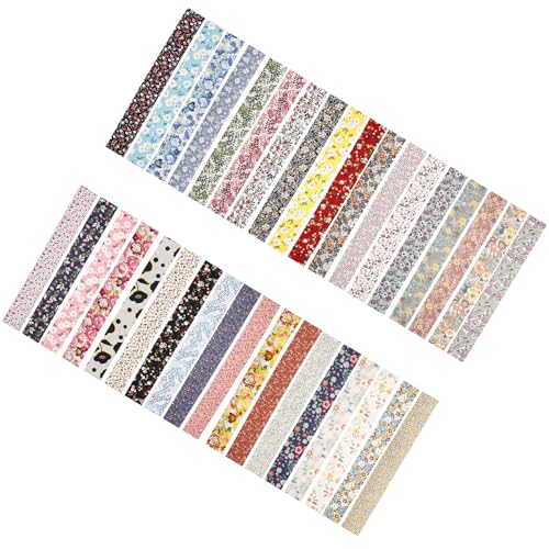 OSOLADY Tiras para Acolchar y Costura 36 Piezas 6.5X50 CM Tela para Patchwork y Edredones en Proyectos de Manualidades para Aficionados al Bricolaje