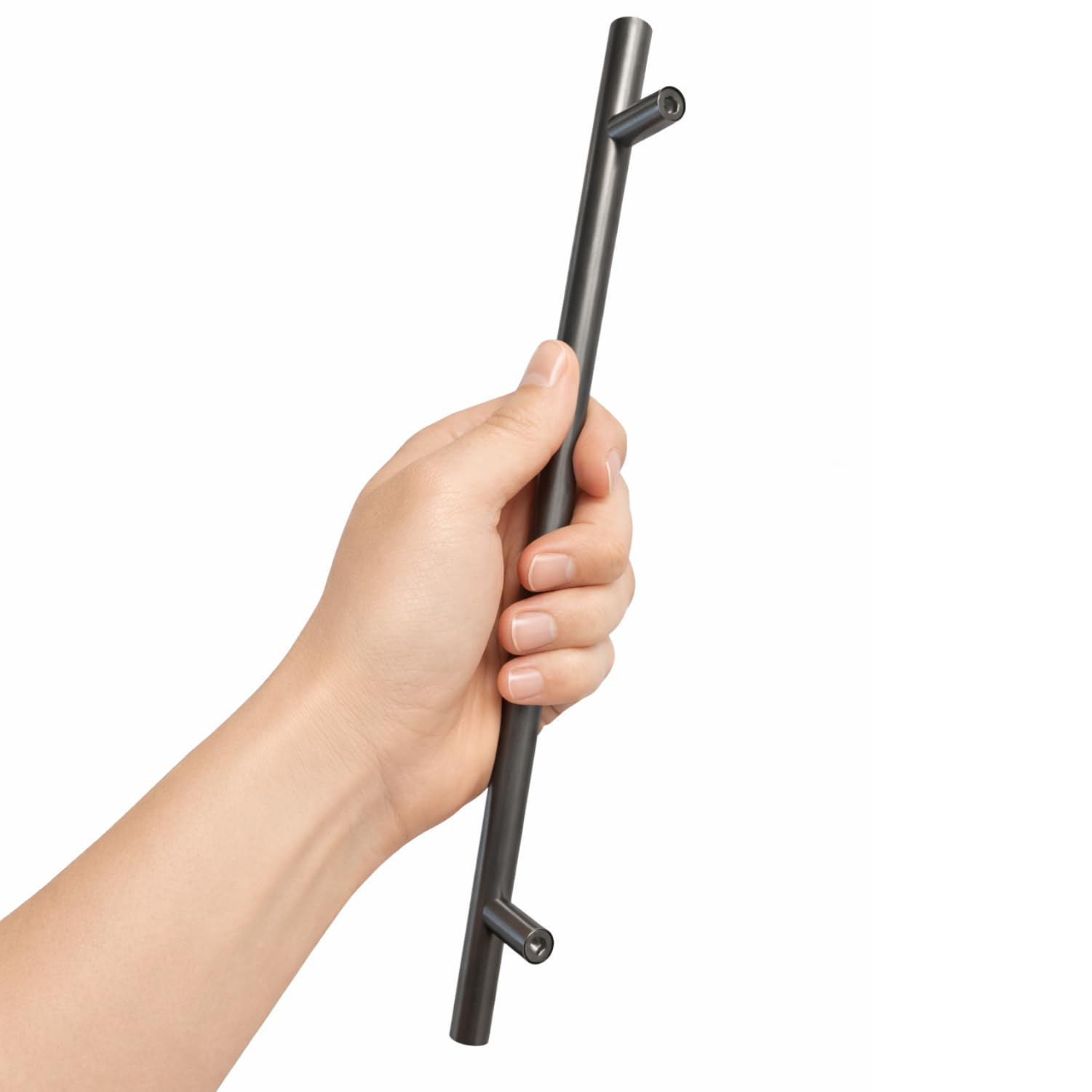 224 mm (1 Adet) Titanyum Renk Metal Mobilya Mutfak Dolap Çekmece Dolabı Kulbu Kulpu Kulpları