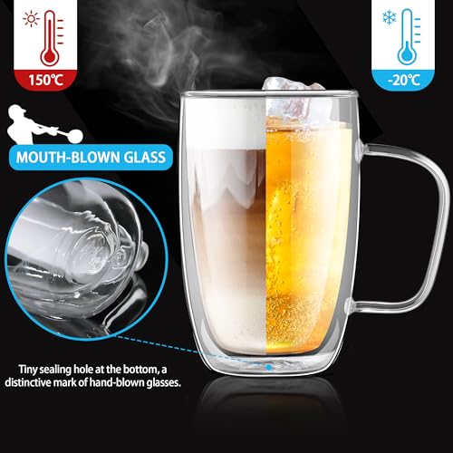 Juego de 2 vasos de vidrio doble pared 500 ml miniatura 3