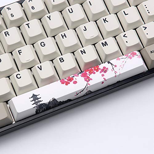 Touches de clavier PBT 5 faces fleur de prunier pour setup gaming zen