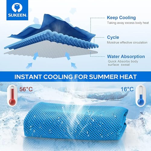 Image of KUEN [4 Pack] Cooling Towel (40 inchx12 inch), Ice Towel, Soft Breathable Chilly Towel, Microfiber Towel for Yoga, Sport, Running, Gym, Workout,Camping, Fitness, Workout & More Activities