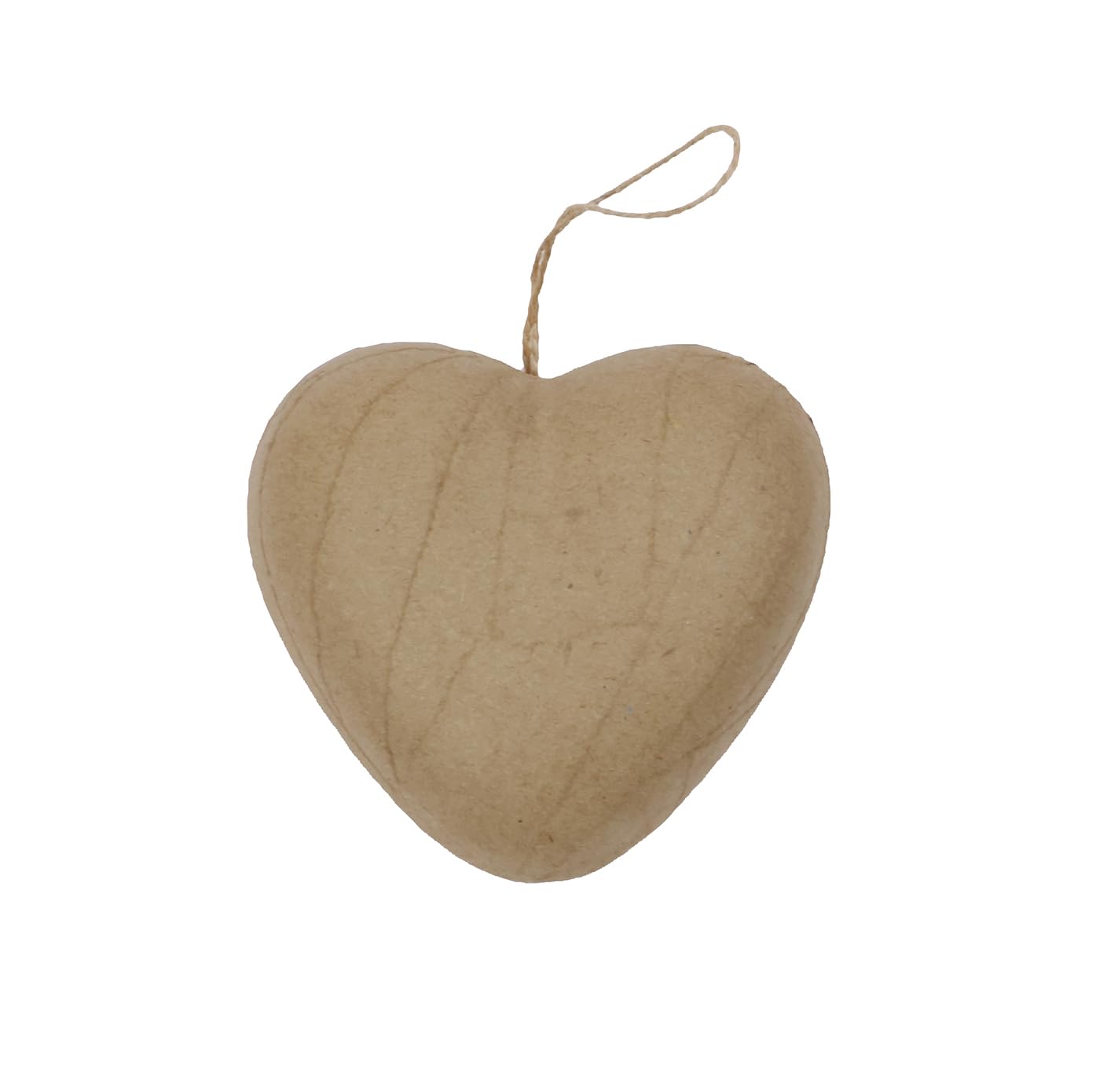 Décopatch AC686Opack - Un Lot de 5 Supports en Papier brun mâché 4x8x8 cm, cœur Cordon