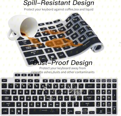 RAYA Silicone Keyboard Skin for ASUS TUF Gaming Laptops (Black) - Image 5