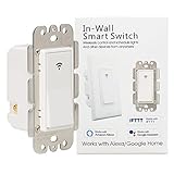 WiFi Smart Light Switch Wireless Remote Control In-Wall Timer Switch for Fan Lights Compatible with Alexa Google Home,No Hub Required
