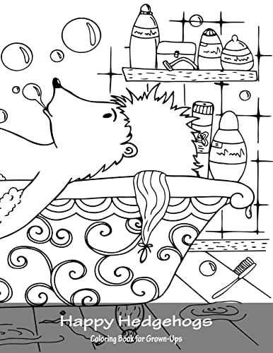 Happy Hedgehogs Coloring Book for Grown-Ups 1