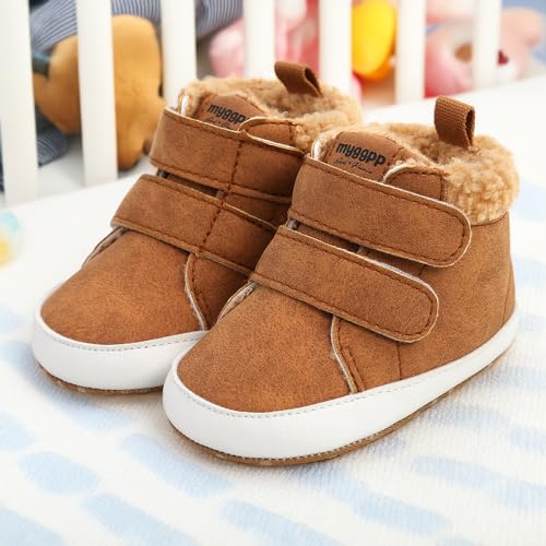 Image of CENCIRILY Baby Boys Girls High Top Sneakers Soft Soles Anti Skid Infant Ankle Shoes Toddler Prewalker First Walking Crib Shoes