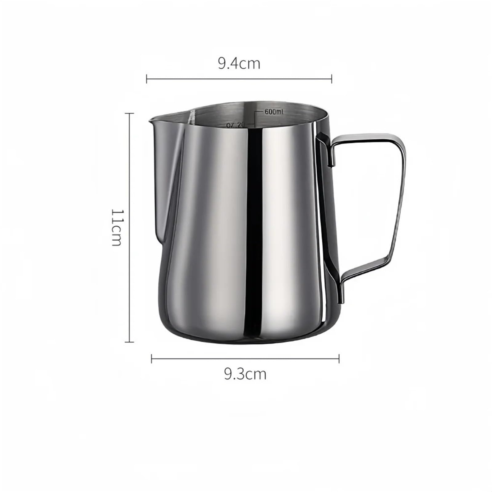 Jarras para espumar leche, Jarra for espumar leche de acero inoxidable 304 | Jarra for espumar leche de acero inoxidable 304 multicolor(600ml Black)