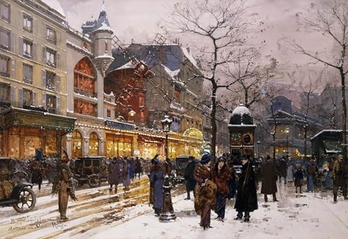 Toile Matinée au Paris d'Eugène Galien Laloue pour créer une ambiance élégante au bureau