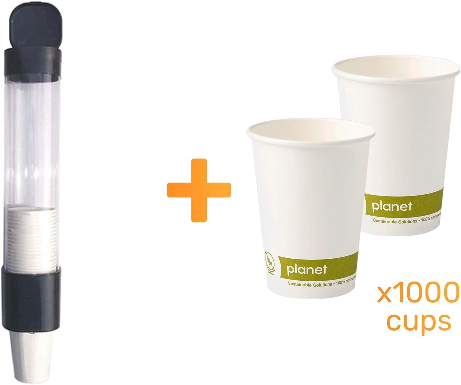Hydrate Direct Core Water Cooler Package 2 | Water Dispenser Plus 2 x 15L Bottles of Natural Mineral Water, 1000 x Cups and Cup Dispenser, Ambient & Cold Temperature, Grey/Silver
