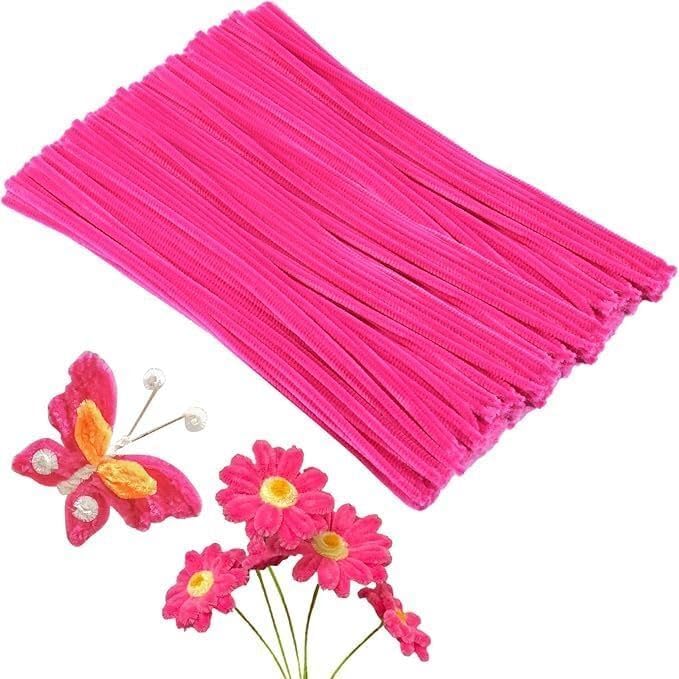 Pipe Cleaners Craft Supplies,Chenille Stems for Art and Craft Projects Creative DIY Decorations,Room Decor,Christmas Ornaments,The Pink Stuff Wrapping Pape,Halloween Decor Pink,100 Peices-image-31