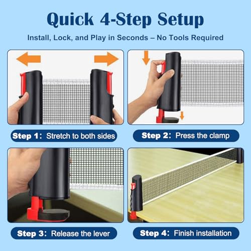 image for Generic Retractable Table Tennis Net - Portable & Adjustable Ping Pong
