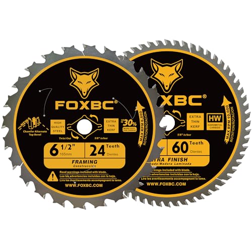 FOXBC 6-1/2 inch Circular Saw Blade 24T 60T Combo Pack,