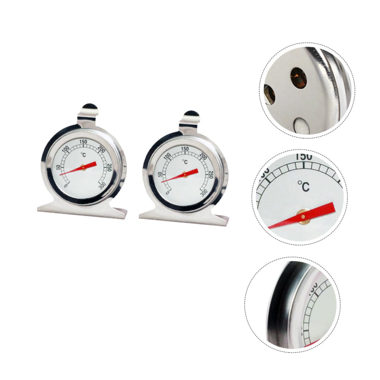 TOPBATHY Termómetro De Horno Inoxidable Para Cocina Lectura Rápida Resistente La Corrosión Medición Para Hornear Y Asar 2 Piezas X 3