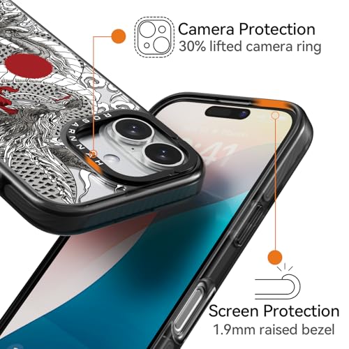 Coque iPhone 16 MagSafe antichoc esthétique motif dragon - 3