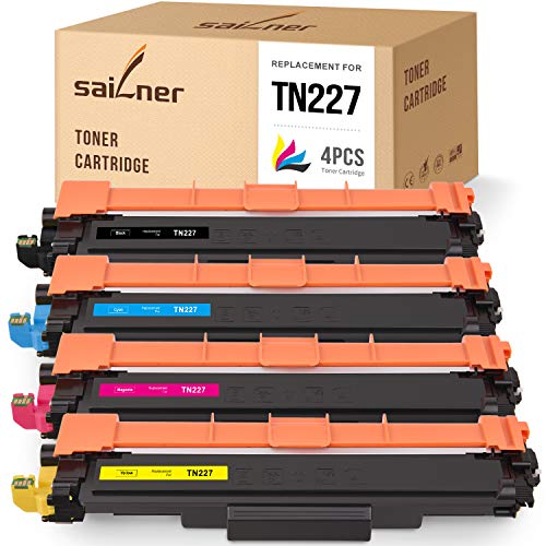 SAILNER Compatible Toner Cartridge Replacement for Brother TN227 TN-227 TN223 TN227BK use with MFC-L3770CDW HL-L3210CW HL-L3290CDW HL-L3270CDW MFC-L3750CDW (Black Cyan Magenta Yellow, 4-Pack)