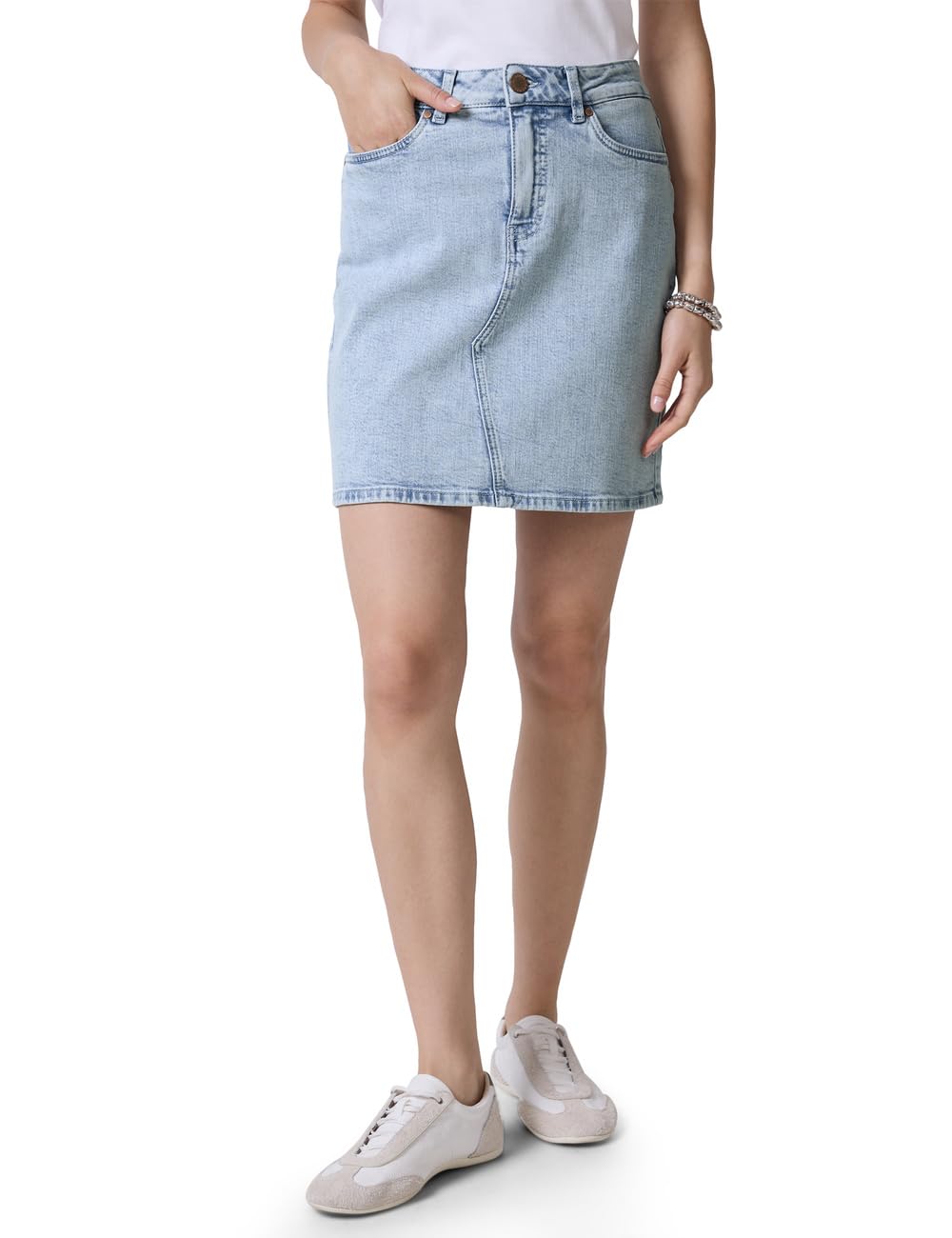 Street One Studio Damen Jeansrock im Bleached-Look
