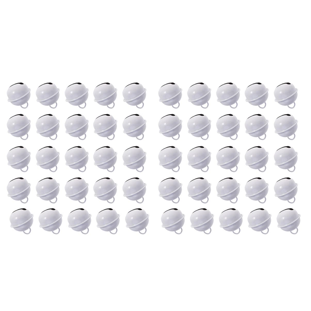 NOLITOY Christmas Jingle Bells for Holiday 22mm White Jingle Bells 50pcs Mini Metal Craft Bell Round Candy Color Decorative Bells Pendants for DIY Pet Collar Christmas Party Jewelry