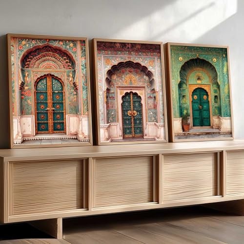 Image of kotart Indian Art Traditional Paintings for Living Room | Framed Wall Painting for Home Room Bedroom Office Wall Decor | Wall Poster With frames Set of 3 (13X17 inch)