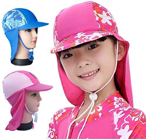 Swimming cap HLCappello da Nuoto Anti UV UV + Cappello Collo, Blue,Blue - Image 3