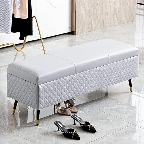 Banc de rangement multifonctionnel avec assise confort en similicuir robuste - 2
