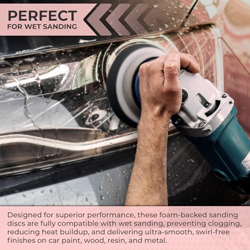 Sunmight Sunfoam Grip No Hole 3 Inch Sanding Discs - 2000 Grit Wet Dry Sandpaper for Car Paint, Headlight, Metal, Wood - Hook & Loop for Orbital & DA Sanders - Polishing & Finishing Abrasive (20 Pcs) by Sunmight - Used condition - Image 2