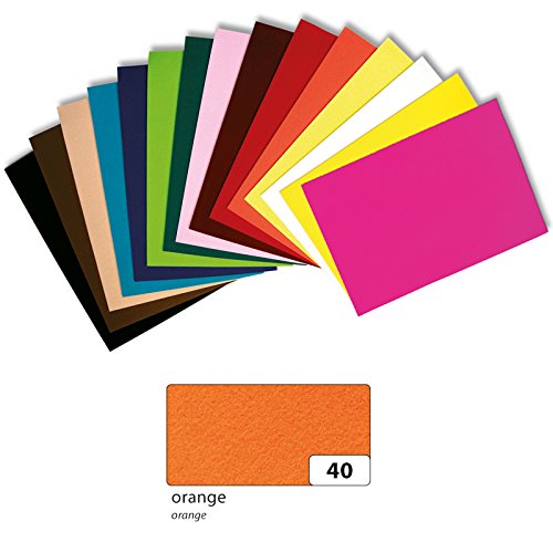 CREATIV DISCOUNT NEU 5er-Pack Bastelfilz, 45 x 70 cm, Orange