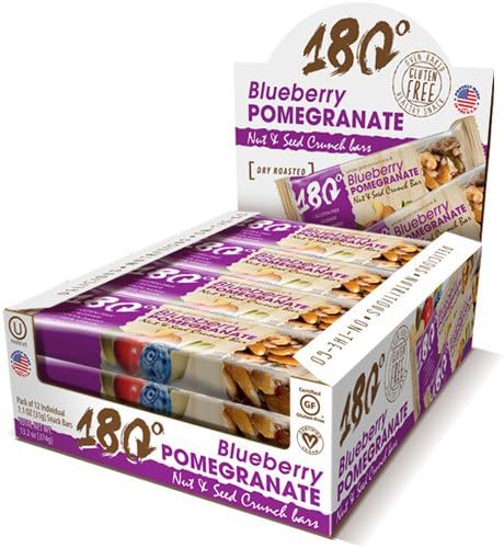 180 Snacks Blueberry Pomegranate Nut & Seed Nutritional Crunch Bars, 1.1 Ounce Bars (Pack of 12)