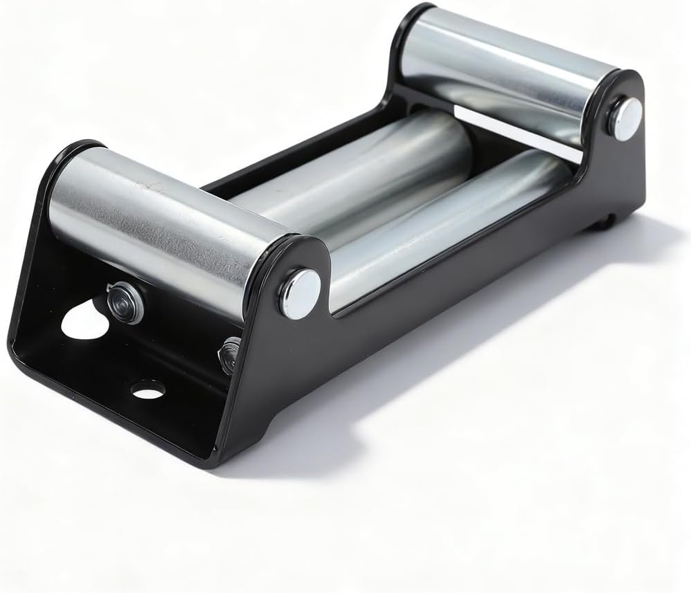 Winch 4 Rollers Fairlead, 12000lb Steel and Iron Cable Guide, 11.73 Inch Length - High Strength, Anti Erosion, Ideal for ATV and UTV Towing Accessories