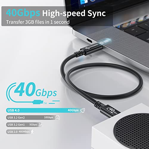 PHIXERO USB 4 Cable for Thunderbolt 4 Cable 0.5m, 40Gbps USB C Display Cable with 100W Charging, Single 8K or Dual 4k Video - Image 3