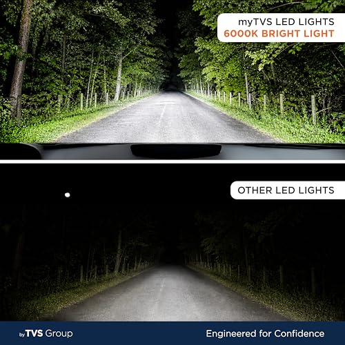 Image of myTVS 200W LED Car Headlight Bulbs | 20000LM Super Bright 6000K Cool White LED Conversion Kit | High Power Waterproof Headlamps | Plug & Play, Long-Lasting, Universal Fit, 2-Year Warranty LED9-H1