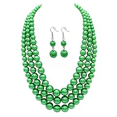 green pearl necklace set